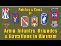 Army Vietnam War Infantry Brigades and their Infantry Battalions Combat Patches and Unit Crest.