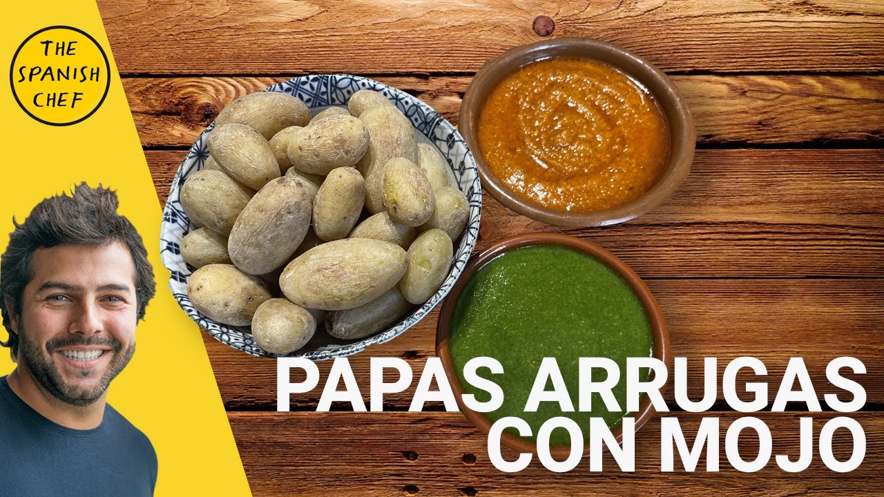 Watch video Canary Wrinkly potatoes with dips | Papas Arrugadas con Mojos Now Canary Wrinkly potatoes with dips | Papas Arrugadas con Mojos