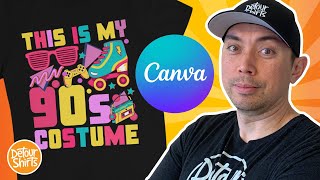 Easy 90s Shirt Design in Canva - T-Shirt Designs That Sell  - Simple Step by Step Tutorial