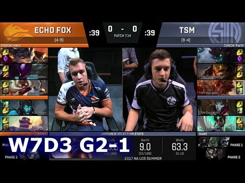 Echo Fox vs TSM | Game 1 S7 NA LCS Summer 2017 Week 7 Day 3 | FOX vs TSM G1 W7D3