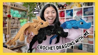 Crochet Dragons with Me 🐉 Making Fourth Wing Inspired Dragons / Crochet Vlog New Dragon Pattern