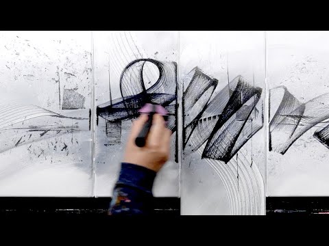 記號筆/透視/粉紅和綠松石/抽象畫演示｜霍爾果斯 (MARKERS / TRANSPARENCY / PINK AND TURQUOISE / ABSTRACT PAINTING DEMO | Khol)