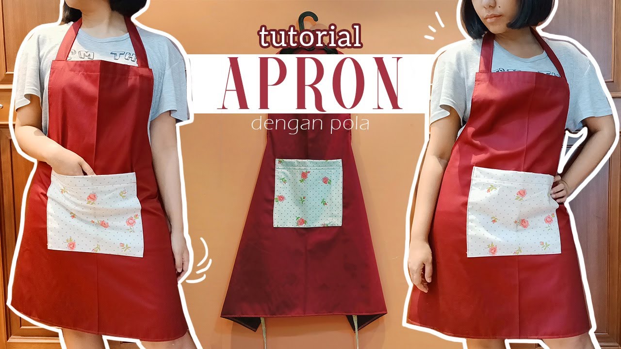 DIY Apron Celemek Masak Dapur - Tutorial Jahit Mudah Untuk Pemula