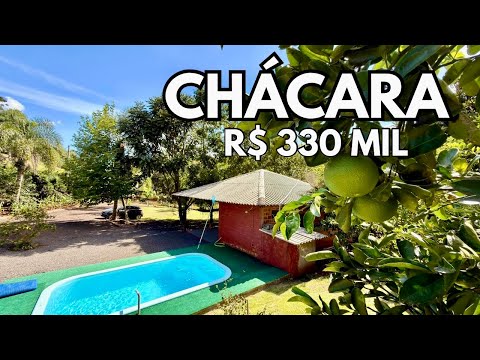 CHÁCARA À VENDA EM SANTA CATARINA QUIOSQUE PISCINA FRUTAS R$330MIL
