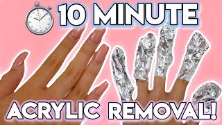 HOW TO REMOVE ACRYLIC NAILS AT HOME! (Without damaging your real nails)| EASY AND FAST REMOVAL!