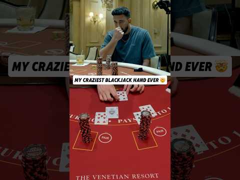 This just turned into a $16,000 blackjack hand… #casino #blackjack #gambling #lasvegas #win