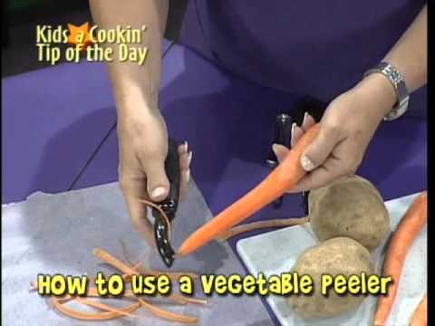 Part of a video titled How to Use a Vegetable Peeler - YouTube