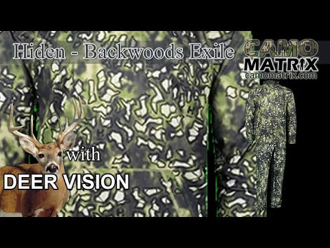 Hiden Backwoods Exile in Human and Deer Vision on 14 Backgrounds