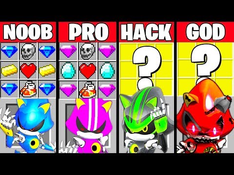 Minecraft Battle: METAL SONIC MUTANT CRAFTING CHALLENGE NOOB vs PRO vs HACKER vs GOD Funny Animation