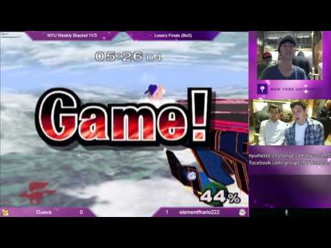 NYU Melee Weekly 11/4 - Guava (Fox) vs elementmario222 (Jigglypuff) - SSBM Losers FInals