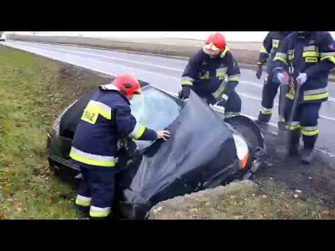 Wypadek na "krajówce"  przy  stacji paliw koło Lubawy