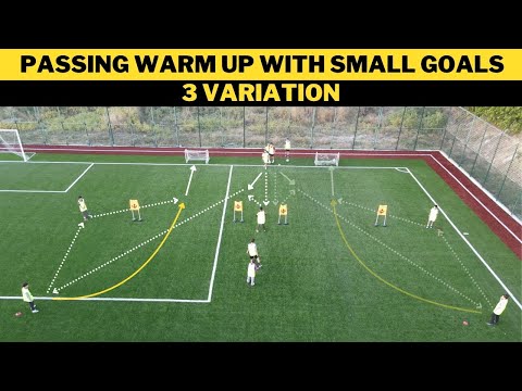 Passing Warm-up with Small Goals | 3 Variation | Football/Soccer Training | U13+ thumbnail