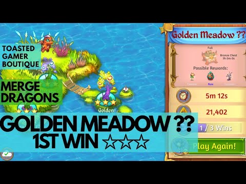Merge Dragons Golden Meadow ?? • 3 Stars On 1st Win ☆☆☆