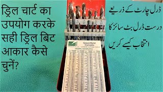 How to select precise drill bit size through drill chart ड्रिल बिट का सही आकार कैसे चुनें urdu hindi