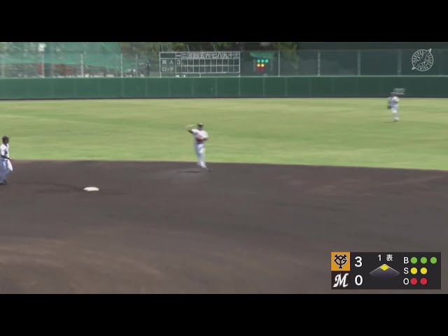 【ファーム】マリーンズ・宮崎竜成 二遊間の打球を華麗に捌くファインプレー!! 2025年5月28日 千葉ロッテマリーンズ 対 読売ジャイアンツ