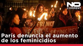 Protesta en París denuncia el aumento de los feminicidios en toda Francia