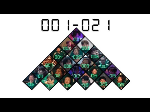 Squid Game Player Icon Grid Elimination Order 001-021