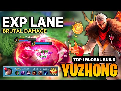 EXP LANE! Yu Zhong Best Build 2023 [ Yu Zhong Top 1 Global Gameplay ] Evilwolf - Mobile Legends