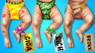 Giga vs Rich vs Broke Pregnancy || Funny Stories of Lucky & Unlucky Babies by 123 GO!