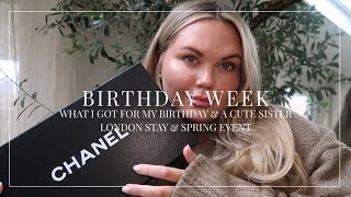 BIRTHDAY WEEK | WHAT I GOT FOR MY BIRTHDAY | A SISTER STAY IN LONDON & FIRST SPRING FASHION EVENT