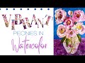 VIBRANT Peonies in Watercolor. How to push the volume of color in your art!