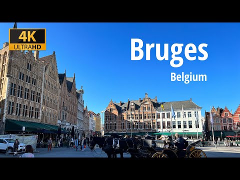 Travel to Belgium , Bruges - April 2022 Morning Walk 4K HDR ASMR
