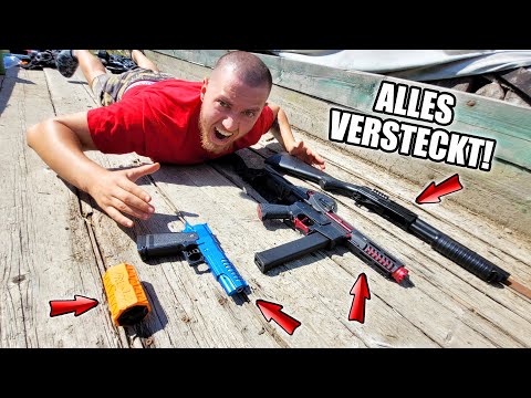 AIRSOFT WAFFEN werden vor der SCHLACHT VERSTECKT! (Wer findet welche Waffe?)