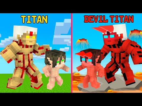 GA Animations - Monster School : Titan Vs Devil Titan - Minecraft Animation