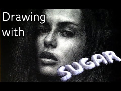 Sugar Portrait Drawing of a Beautiful Girl