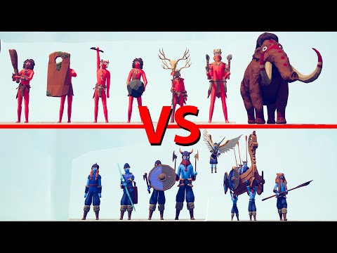 TRIBAL Team vs VIKINGS Team - Totally Accurate Battle Simulator TABS
