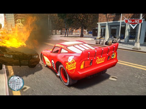 Crazy Lightning McQueen Car Crashes Ep.15 - GTA 4