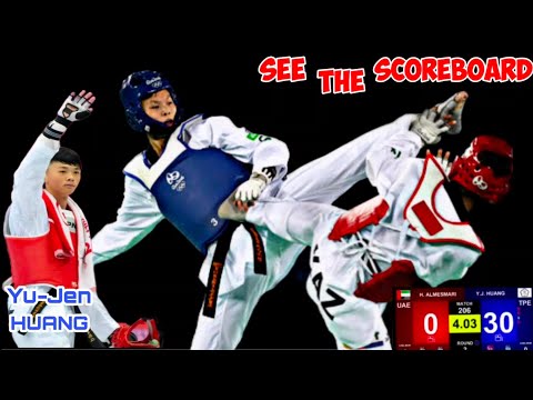 Yu-Jen Haung VS H.Almesmari || Best fight || Male -68kg || Asian tournament.#taekwondosurvivors
