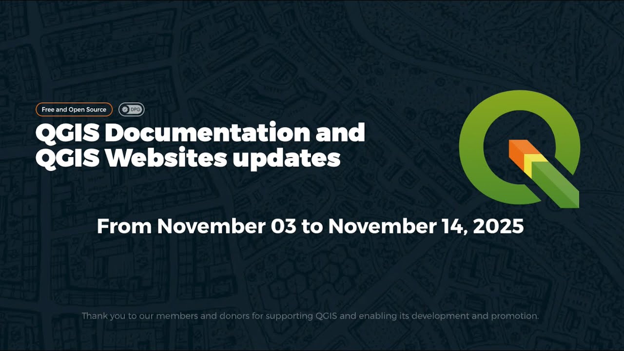 QGIS Documentation and Websites updates from November 03 – November 14, 2025