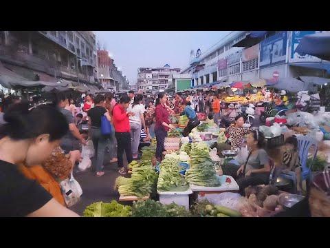 Small Market At Night Outside Orussey Market - My Travel Around Phnom Penh Market -Amazing Food View