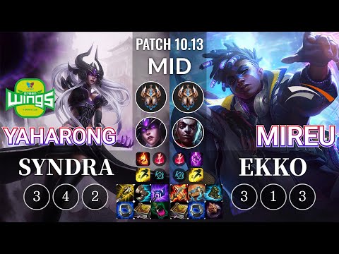 JAG Yaharong Syndra vs HLE Mireu Ekko Mid - KR Patch 10.13