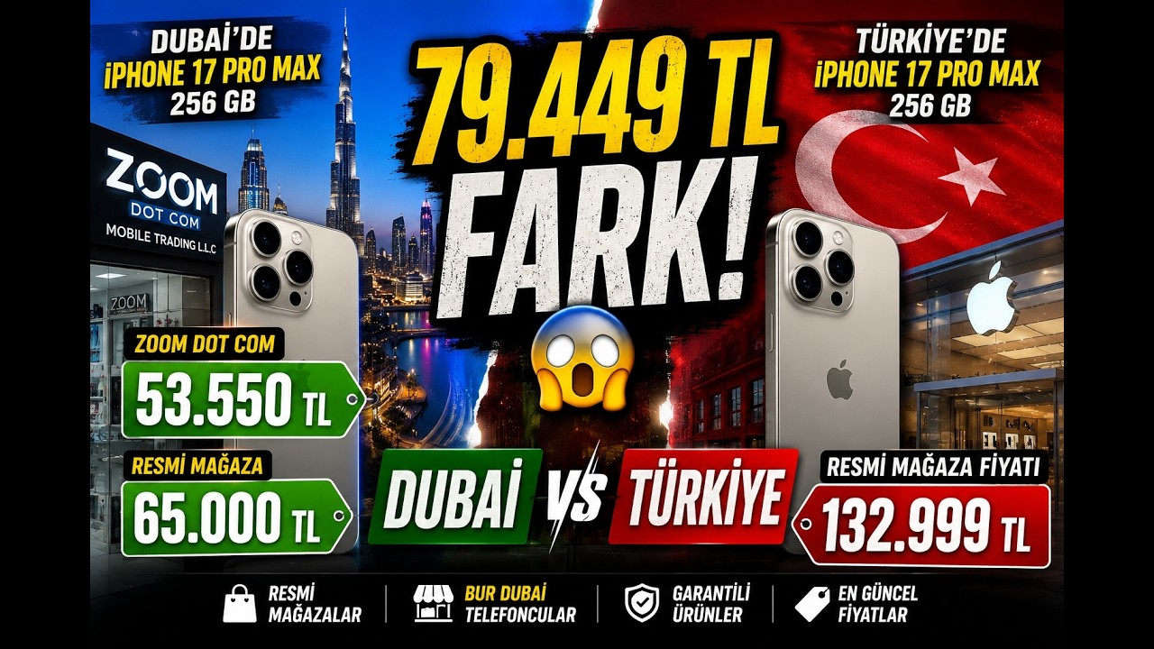 133.000 TL vs 53.550 TL! | Dubai'den iPhone 17 Pro Max Almak