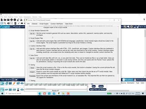Packet Tracer: Scripting Interface - Info Tab
