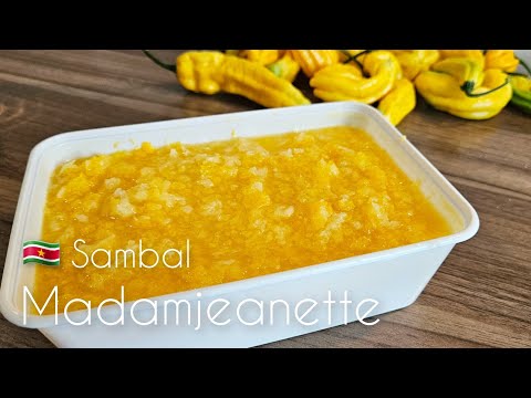 🇸🇷 Surinaamse madamjeanette uien sambal maken recept|Surinamese hot pepper sauce|