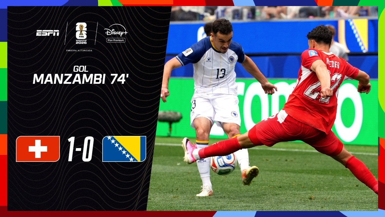 MANZAMBI METIÓ UN GOLAZO DE VOLEA PARA LA VENTAJA DE SUIZA ANTE BOSNIA