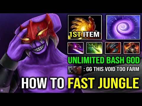 How to Jungle & Fast Farm Void 1st ITEM Midas with 1070 XPM Super Bash Max Slotted Items Dota 2