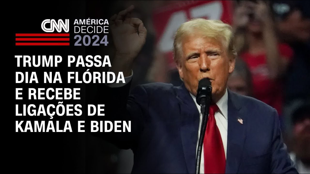 Trump passa dia na Flórida e recebe ligações de Kamala e Biden | AMÉRICA DECIDE