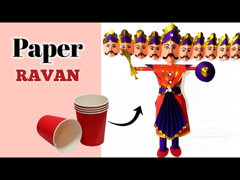 How to make ravan with paper/dussehra craft/paper cup craft/ravan kaise banate hain