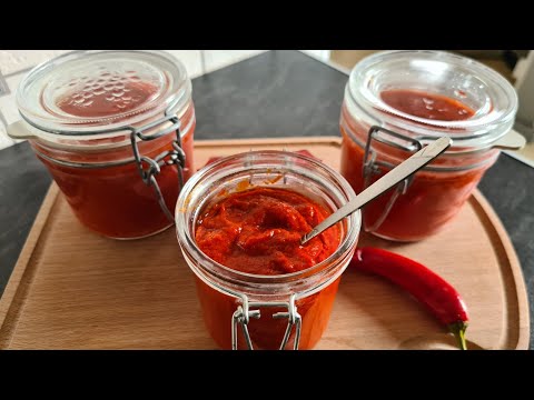 recette harissa  facile طريقة عمل الهريسة الحارة فى المنزل