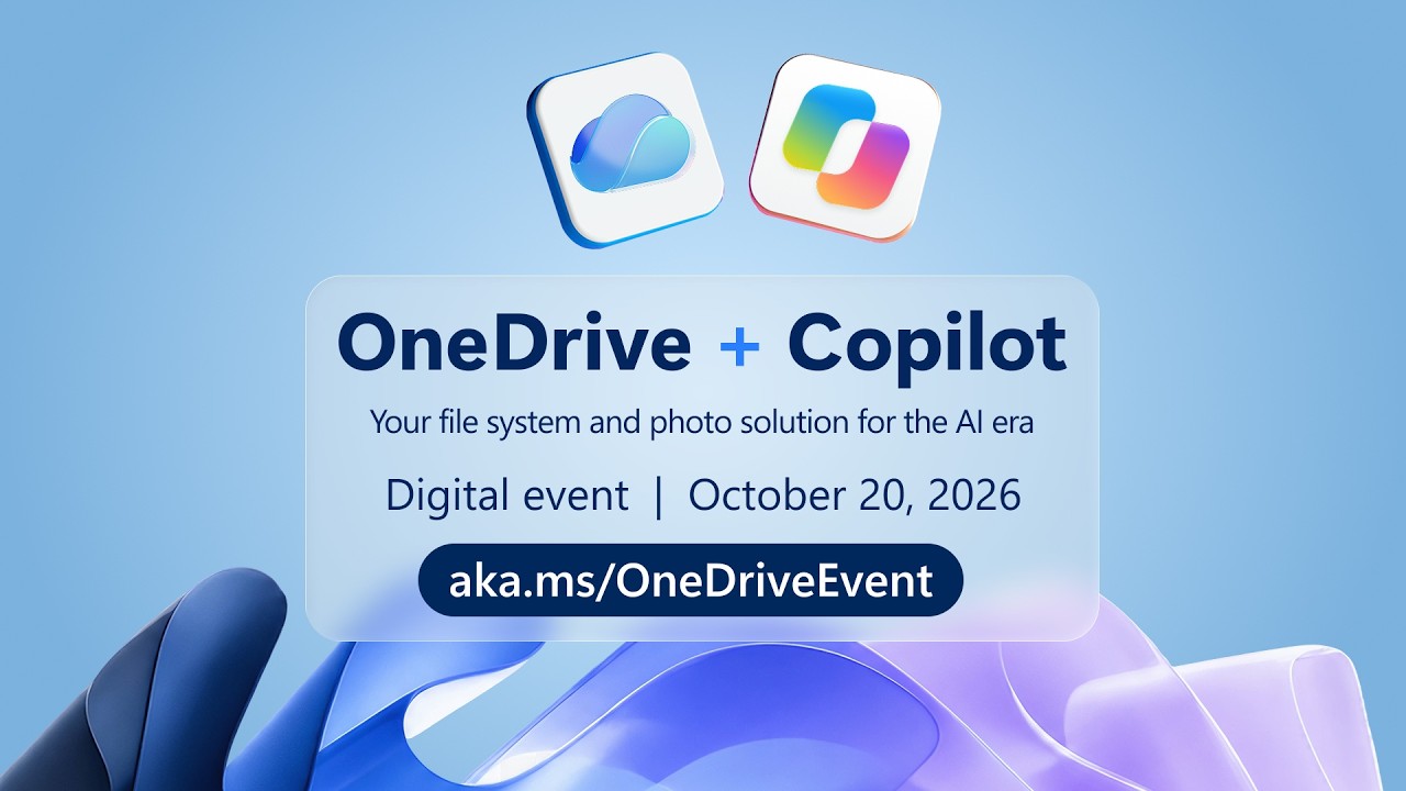 Copilot + OneDrive digital event promo | October 20, 2026 - YouTube