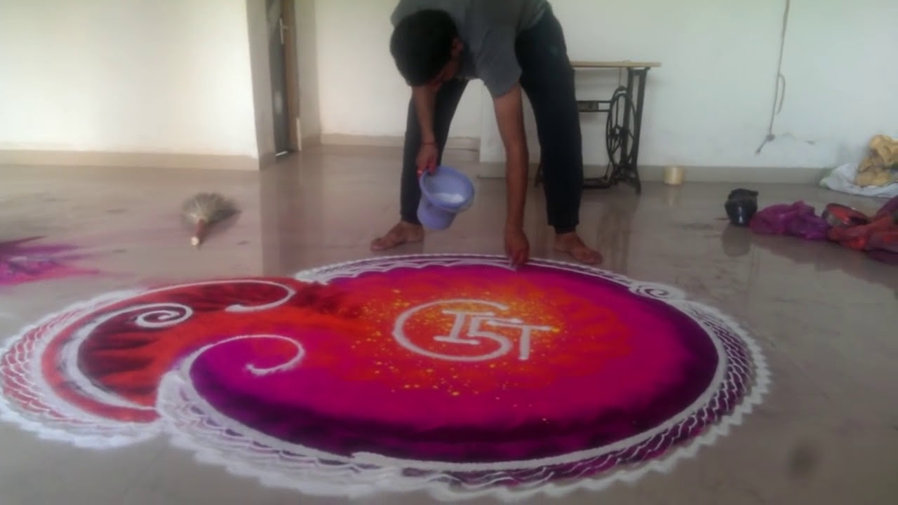 india's fastest rangoli design by rahul swami