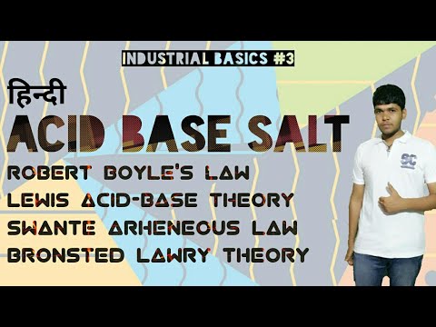 [Hindi] Acid base salt bronsted lowry acid base theory lewis acid base theory complete acid base Video