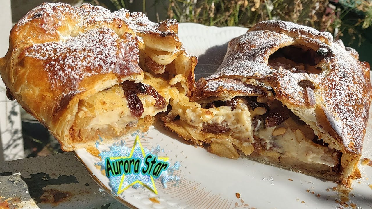 Ricetta: Strudel di mele con pasta sfoglia pronta uvetta pinoli e crema pasticcera