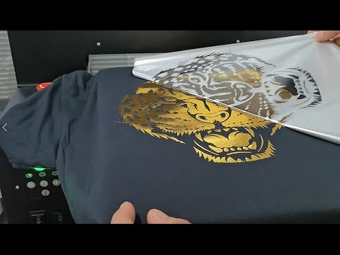 T-shirt clothing digital printing pressing gold foil