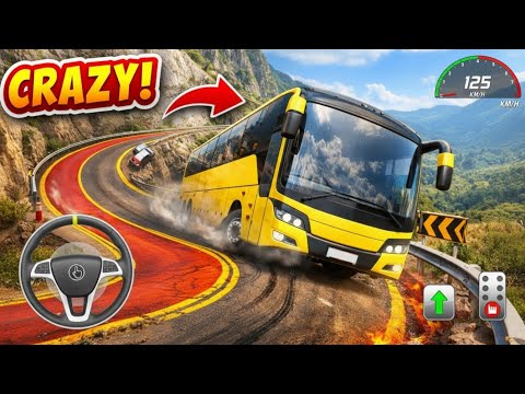 Euro Coach Bus Simulator 3D 🚍 | Crazy Speed Driving & Dangerous Turns 😱 | Full Gameplay