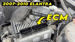 2007-2010 Elantra ECM Location & Remove Connectors